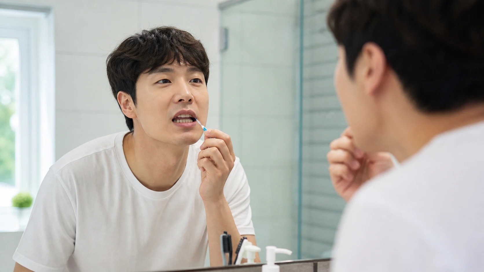어금니 임플란트 흡연 영향 상태를 설명하는 장면
