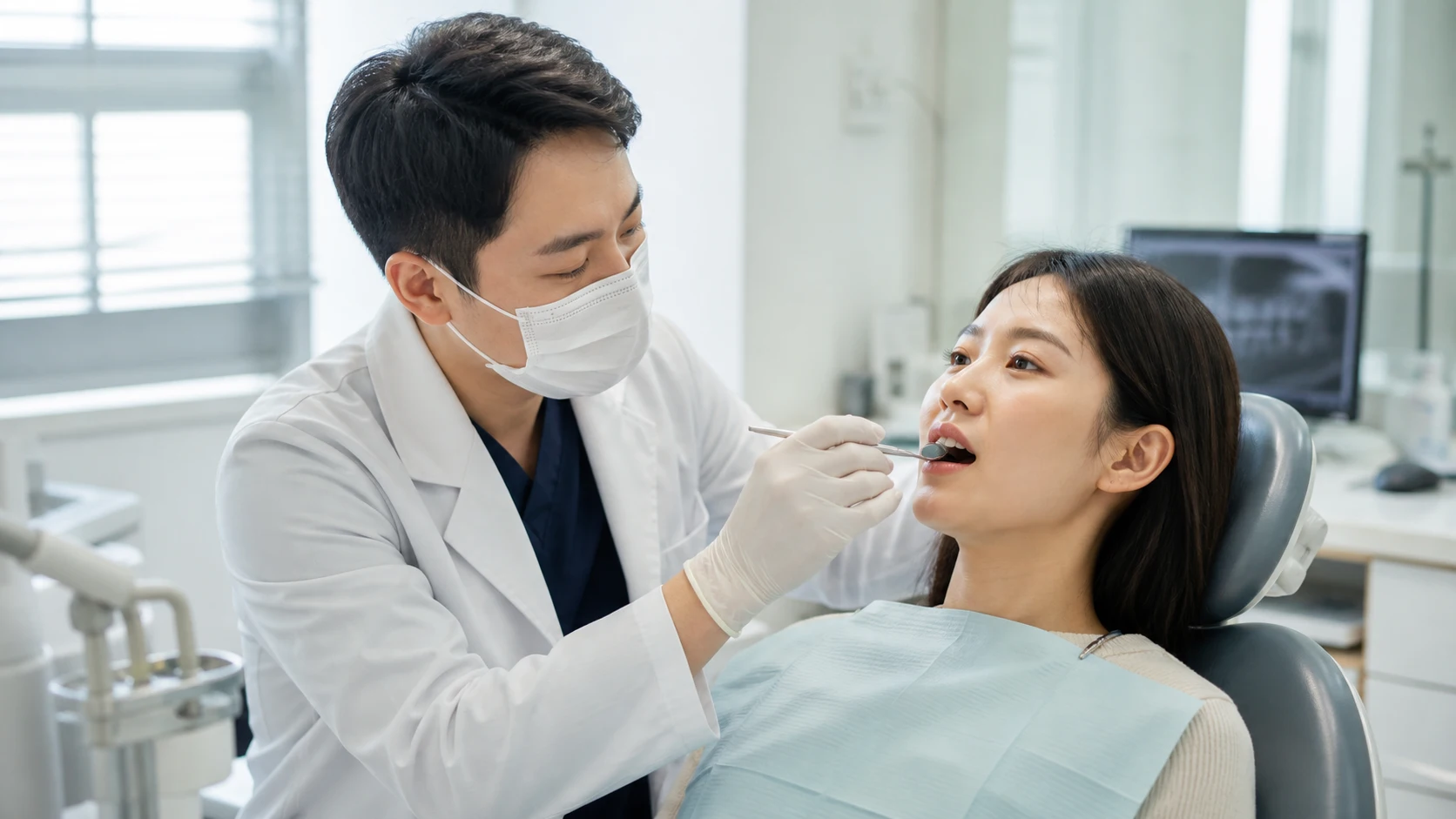 어금니 임플란트 당뇨 관리 관리와 검진 장면